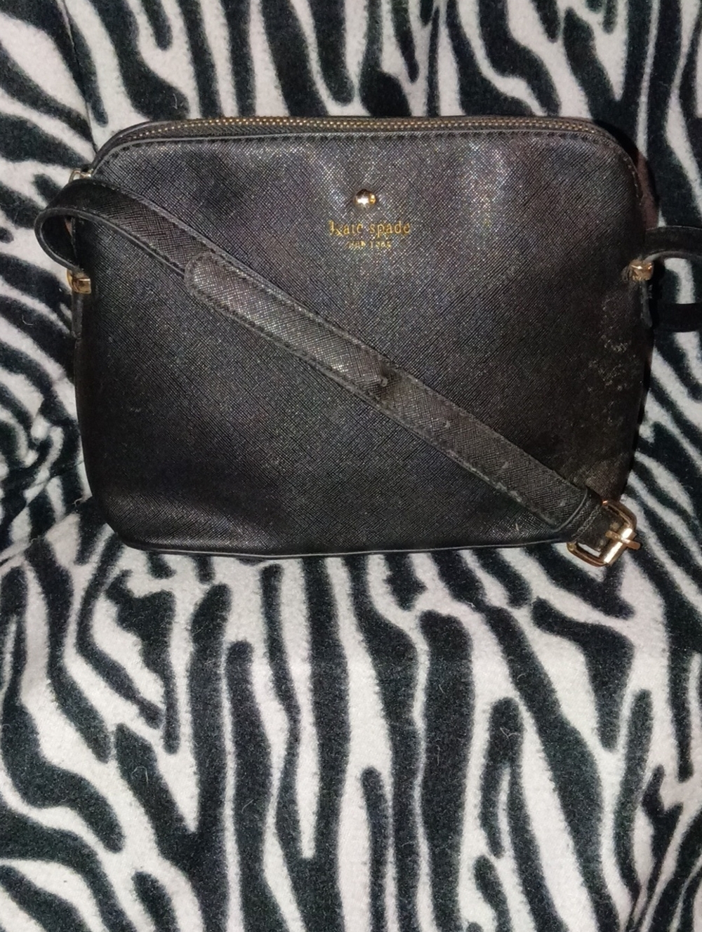 kate spade Black Leather Crossbody Camera Bag